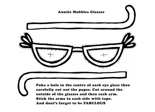 Auntie Mubbles Glasses Template